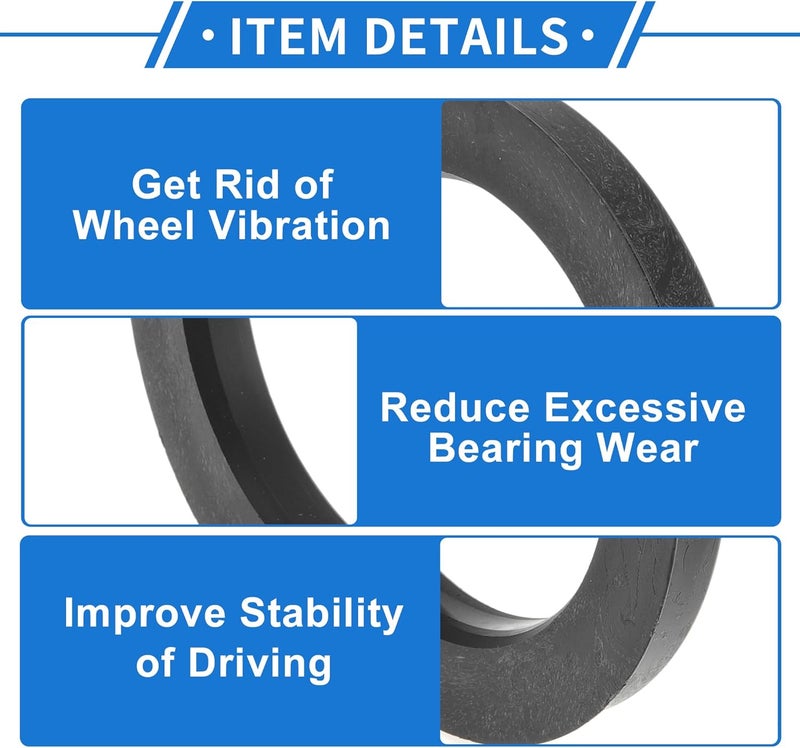 VekAuto 93.1mm to 67.1mm Car Wheel Hub Centric Rings Black Polycarbonate Wheels Center Shaft Shock Absorbing Hubrings 4 Pcs - Image 4